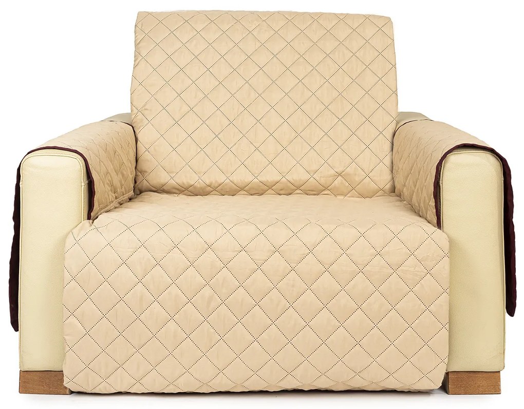 4Home Narzuta na fotel Doubleface bordo/beżowy, 60 x 220 cm, 60 x 220 cm