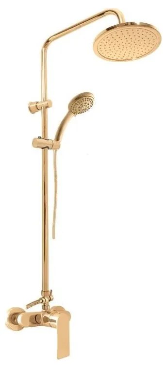 RAV Slezák NL182.5/7ZK - Zestaw prysznicowy z baterią NIL w kolorze szczotkowanego złota