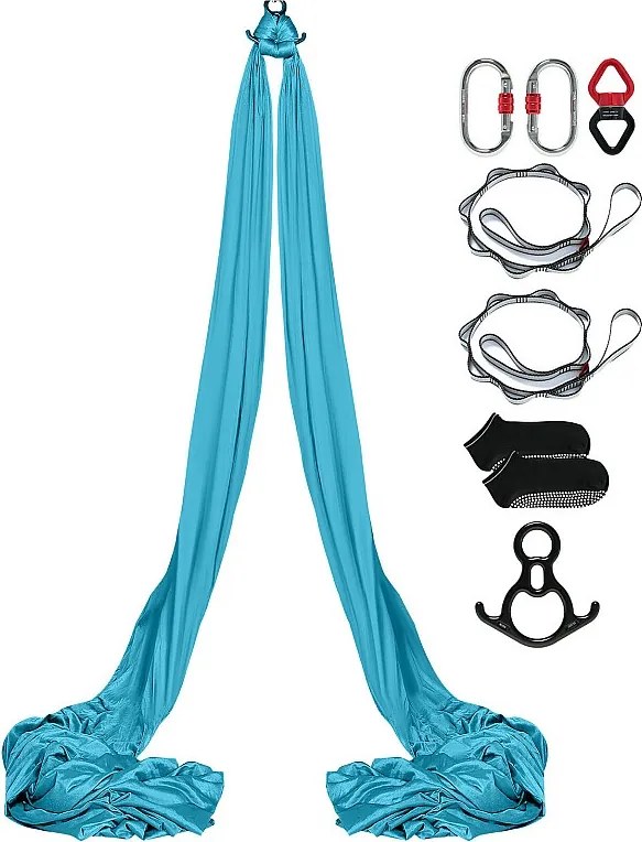 Hamak Powietrzny Do Jogi SucceBuy Zestaw Z Jedwabnym Hamakiem Powietrznym 11 Metra Hamak Trapezowy Inwersja Niebieski