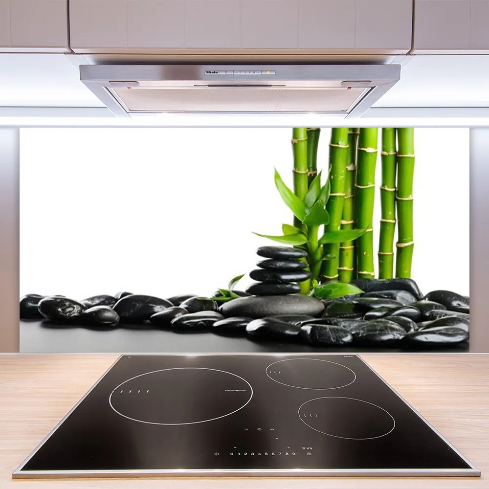 Szkło do Kuchni na Ścianę Artystyczne Pędy Bambusa