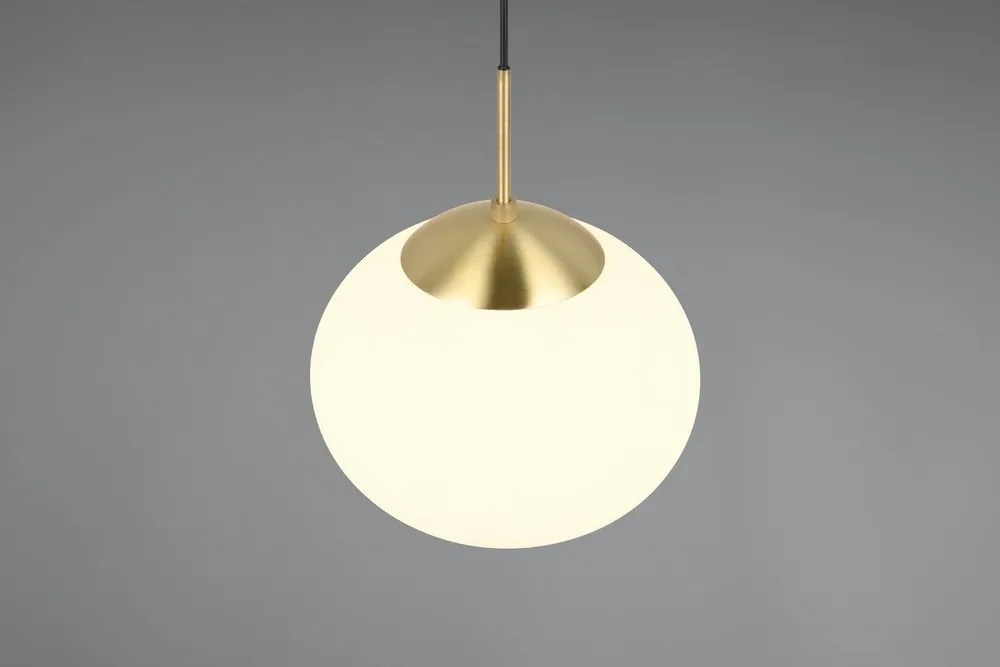 Lampa wisząca w biało-złotym kolorze ze szklanym kloszem ø 30 cm Fomento – Trio