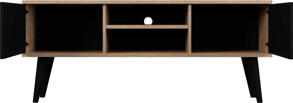 Nowoczesna szafka pod telewizor Toronto 120 dąb artisan/czarny