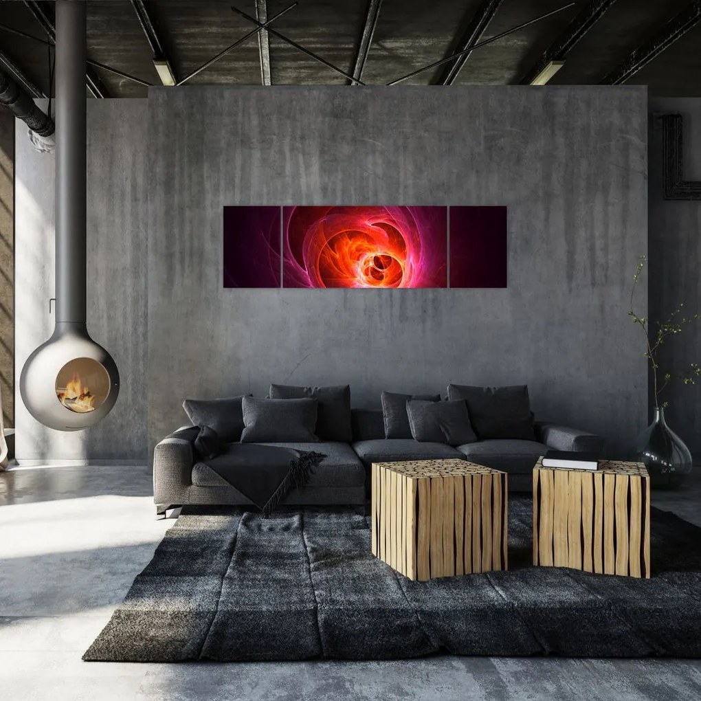 Nowoczesny obraz różowej abstrakcji (170x50 cm)