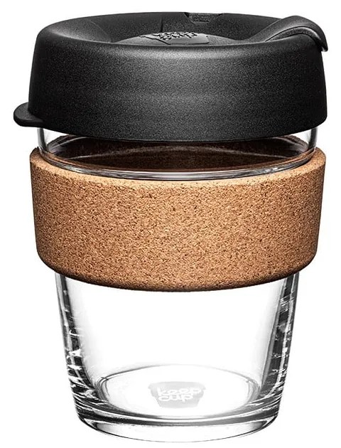 Czarny/brązowy kubek podróżny 340 ml Brew Cork Black M – KeepCup