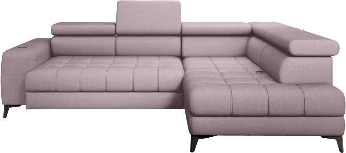 Narożnik BAGGIO Prawostronny z funkcją spania, wolnostojący tkanina LETTO 60 Pudrowy Róż WERSAL