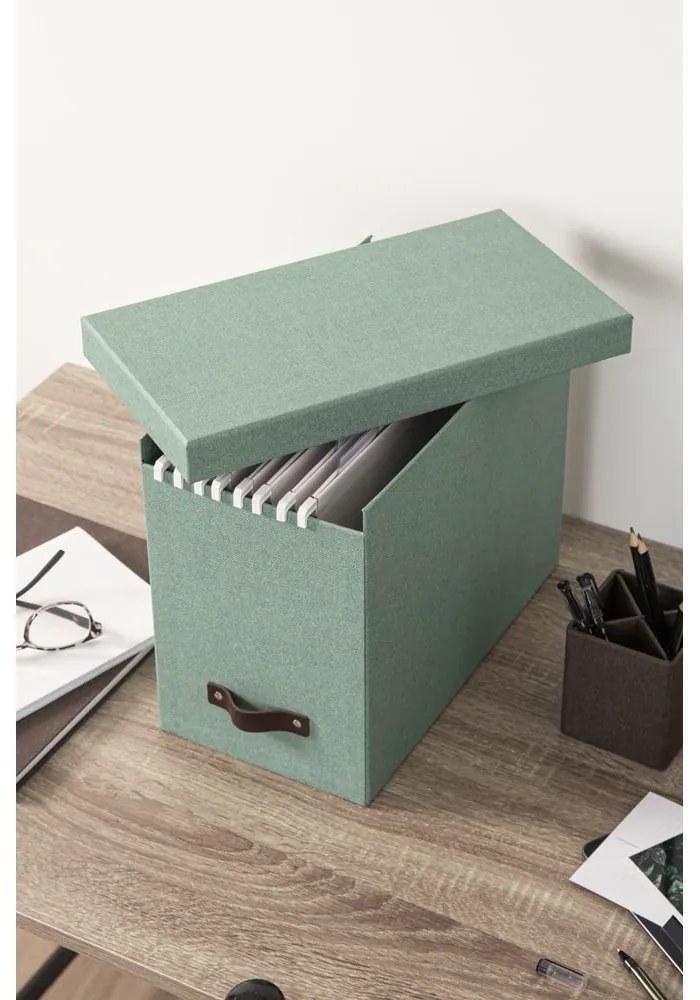 Zielony kartonowy organizer na dokumenty Johan Canvas Paper Laminate – Bigso