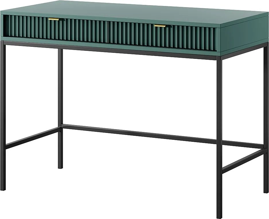 Toaletka: 2 szuflady, Labrador, stelaż czarny, 104 x 78 x 50 cm, uchwyty złote