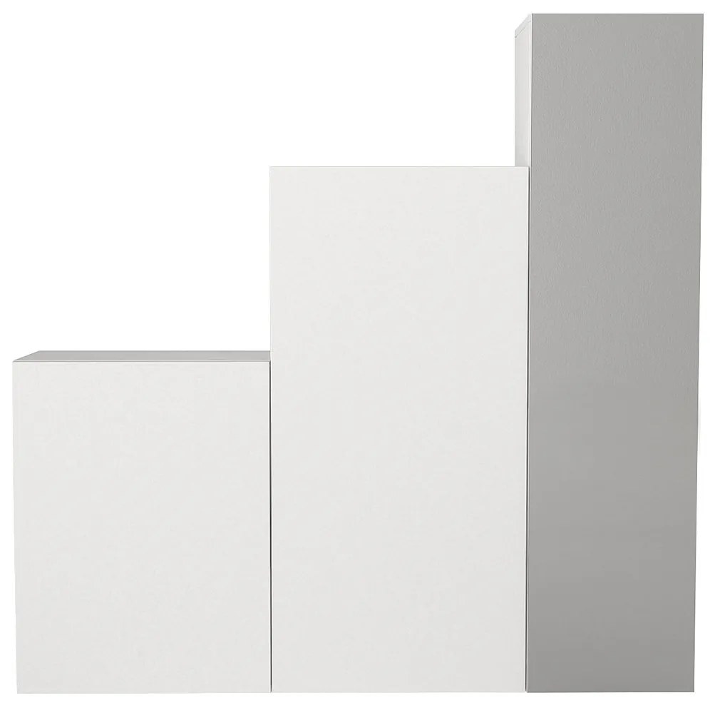 Szafa modułowa 3-drzwiowa - Z lustrem - szer. 180 cm - Biały - TELEZA