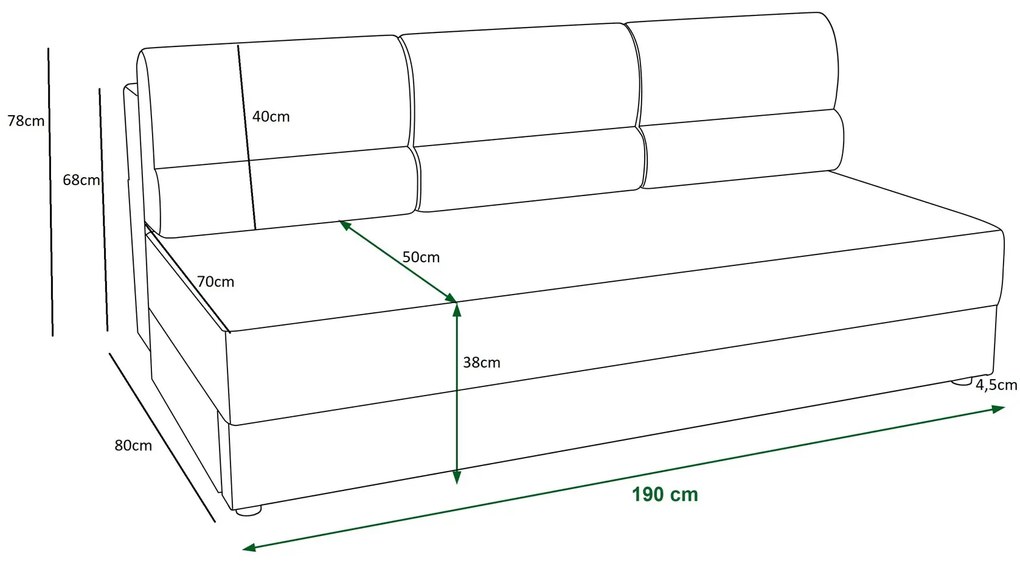 Szara sztruksowa sofa rozkładana E3-S67