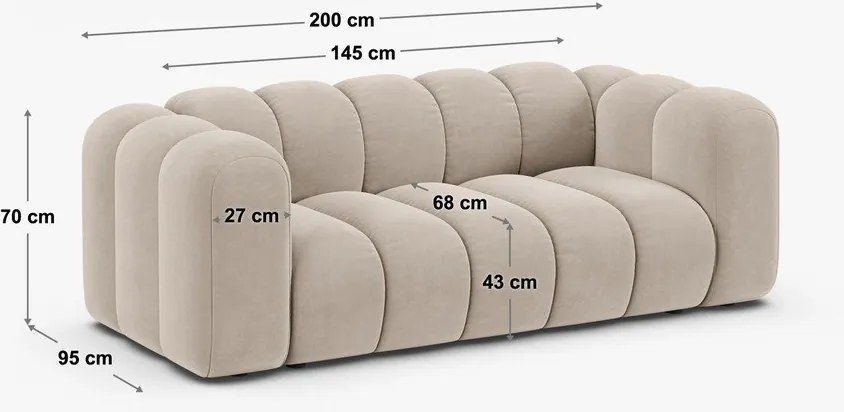 Ceglasta sofa z tkaniny szenilowej 200 cm Lupine – Micadoni