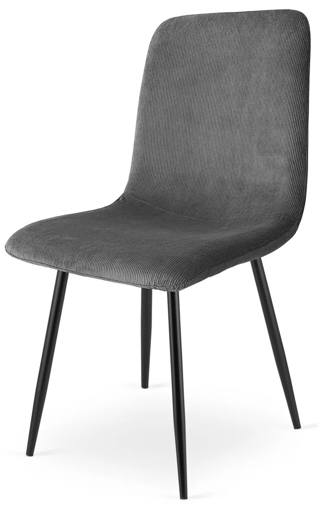 Krzesło do kuchni szare RIFT z czarnymi nogami