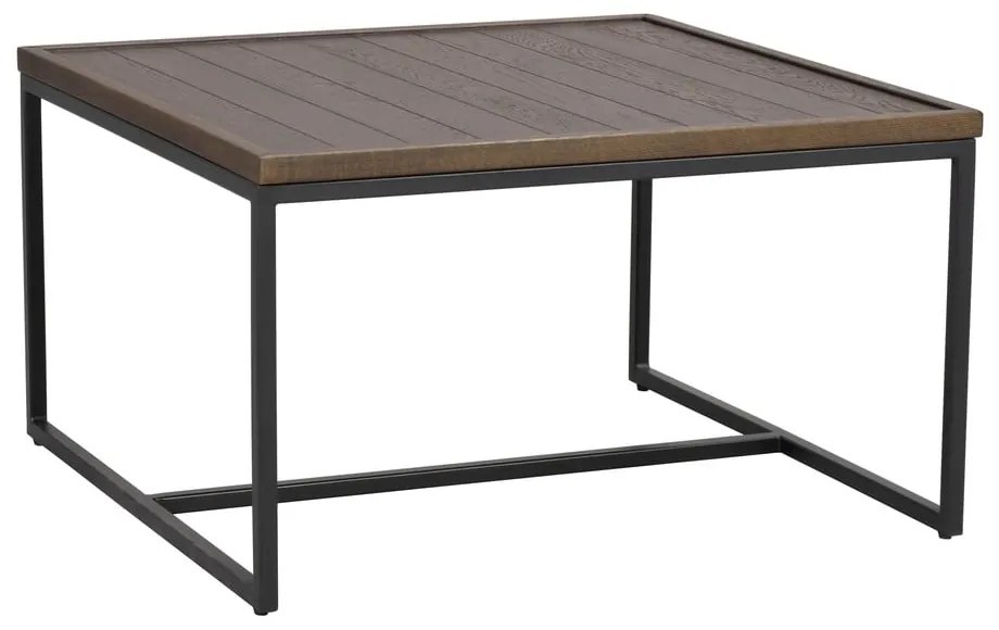 Ciemnobrązowy stolik z blatem z drewna dębowego ø 70 cm Deerfield – Rowico