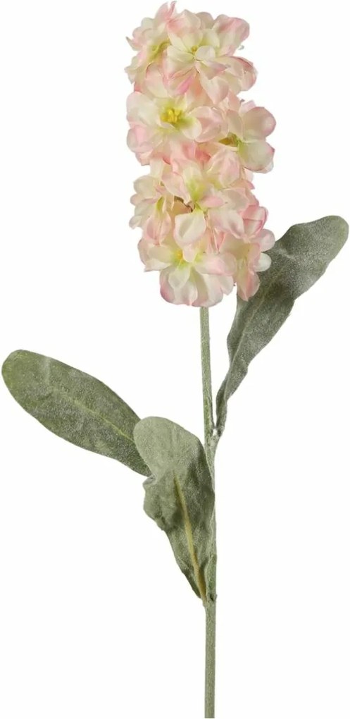 Sztuczny kwiat MATTHIOLA 56 cm, biało-różowy