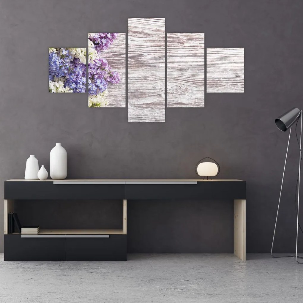 Obraz bzu na drewnie (125x70 cm)