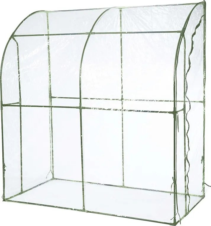 Ogrodowa Szklarnia Ścienna Nature 2m² H215x200x100cm, Zielona Metalowa Konstrukcja Ø16mm, Przezroczysty PVC 1mm, Drzwi na Zamek