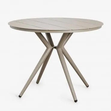 Okrągły Stół Jadalniany Z Aluminium Valerie Moka Brown & Ø100 Cm - Sklum