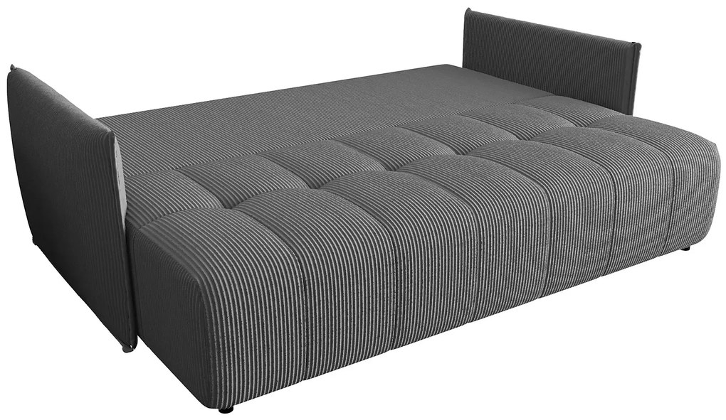 Szara rozkładana sztruksowa sofa tapicerowana S8-F56