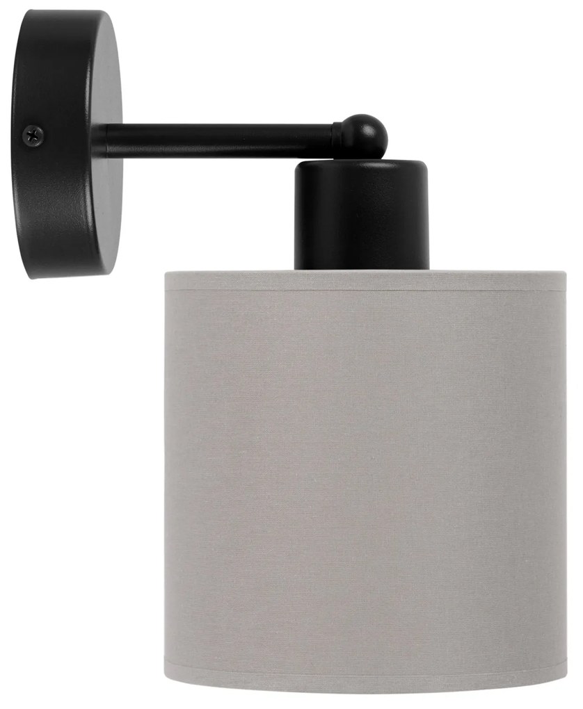 Czarny kinkiet LED z szarym abażurem WD-C-1010SC-GR jednopunktowy indu