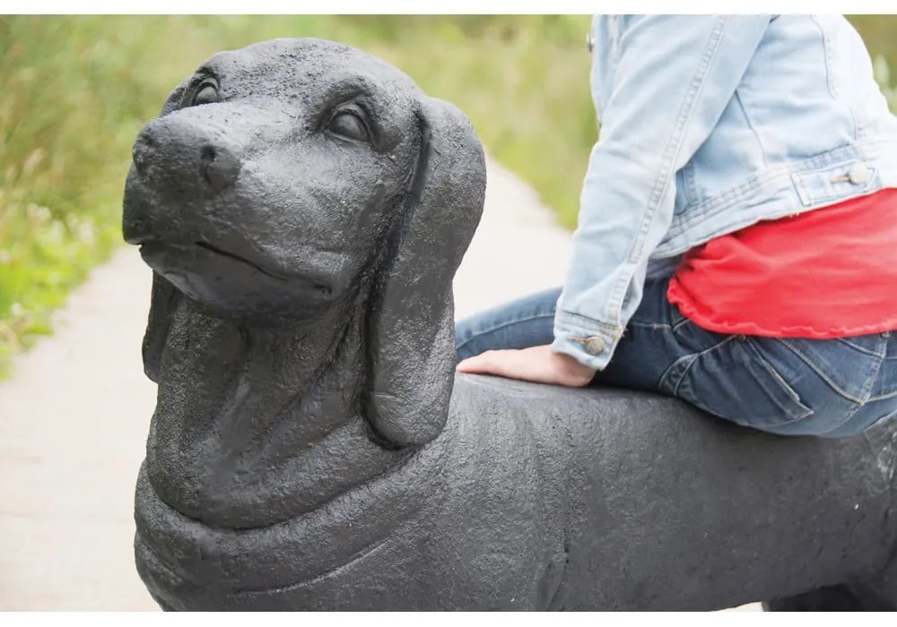 Czarna ławka ogrodowa Dachshund – Esschert Design