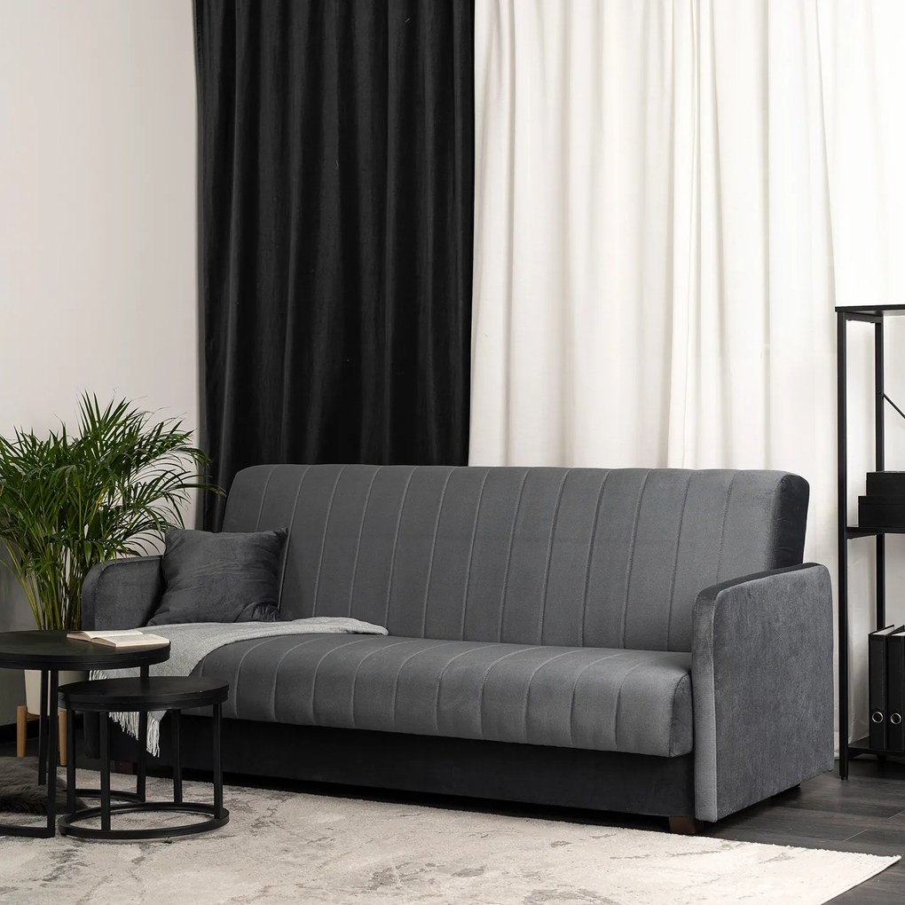 Zestaw Dwuosobowa Sofa PORTO i Fotel Wypoczynkowy PORTO Szary do Salonu Nowoczesny