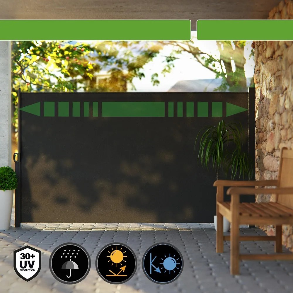 Boczna markiza NOSARA na taras, 180x300cm, antracyt Casaria