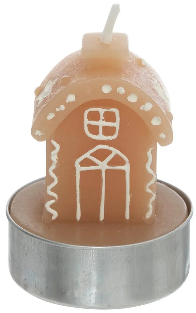 Świeczki tealight w kształcie domków z piernika, 4 sztuki