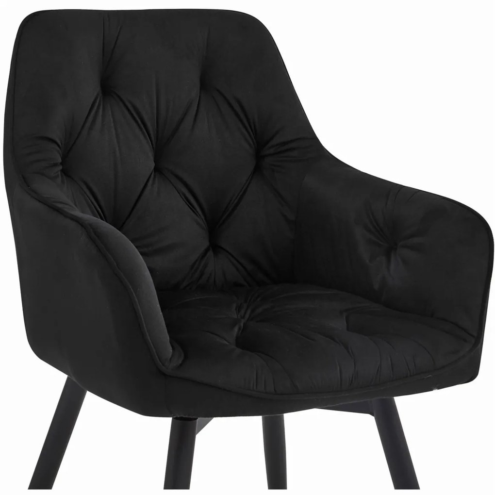 Obrotowe krzesło jadalniane JORK360 VELVET, czarne