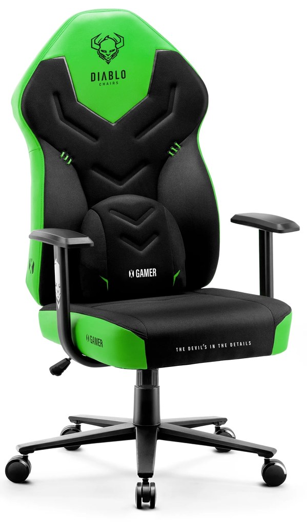 Fotel gamingowy Diablo X-Gamer 2.0 Normal Size, Green Emerald