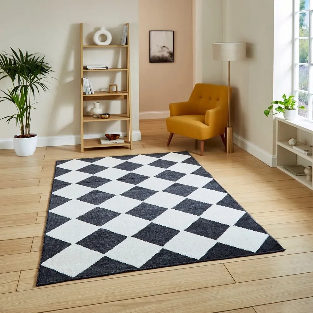 Czarno-biały dywan odpowiedni do prania 200x290 cm Lyna Charcoal&amp;White – Think Rugs