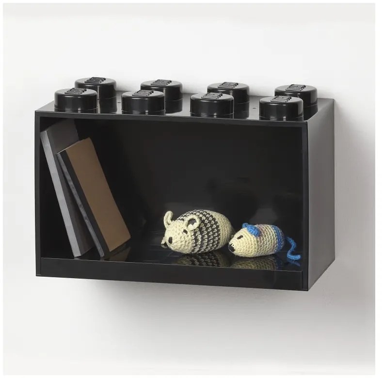Dziecięca czarna półka ścienna LEGO® Brick 8