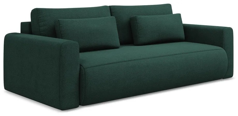 Zielona rozkładana/ze schowkiem sofa 238 cm Kapua – Makamii