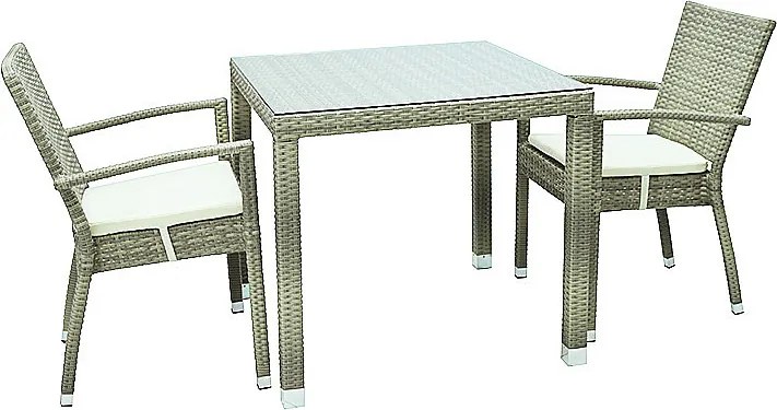 Zestaw rattanowy ogrodowy NAPOLI I. 1+2 (szaro-beżowy)