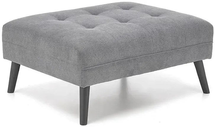 Popielata sofa rozkładana z podnóżkiem - Leris