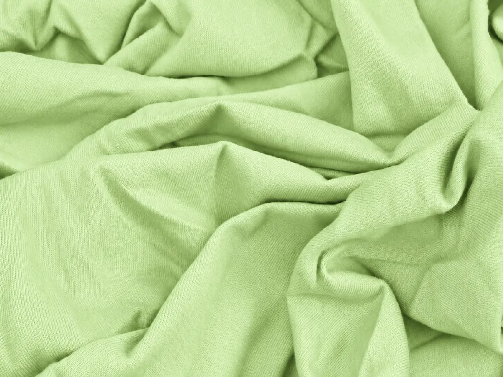 PrzytulneMieszkanie.pl Jersey prześcieradło EXCLUSIVE jasnozielone 90 x 200 cm