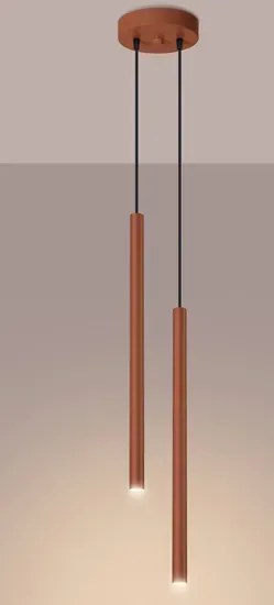 Wiszące podwójne lampy tuby w kolorze ochra - M085 L4-T56