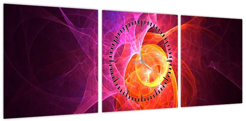 Nowoczesny abstrakcyjny obraz (z zegarem) (90x30 cm)