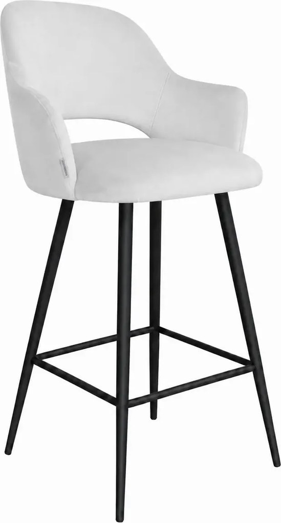Hoker Milano krzesło barowe tkanina Welur podstawa metalowa : Kolor nogi - Czarna stożek, Kolor tkaniny - VELVET - MG39, Typ siedziska - Siedzisko obrotowe 360°