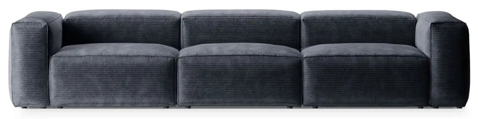 Szaroniebieska sztruksowa sofa 364 cm Bergamo – Cosmopolitan Design