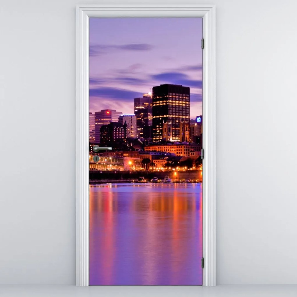 Fototapeta na drzwi - Miasto nocą (95x205cm)