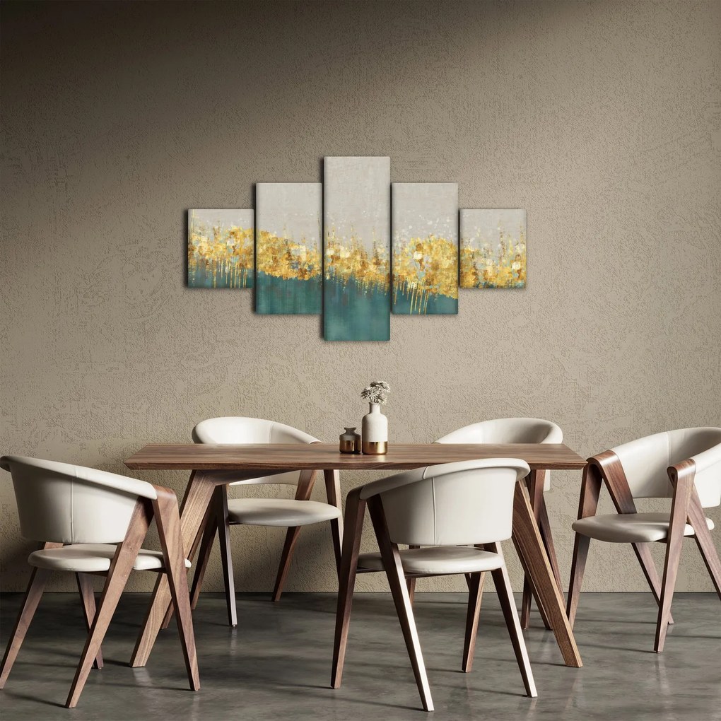 Obraz - Tekstura ze złotą dekoracją (125x70 cm)