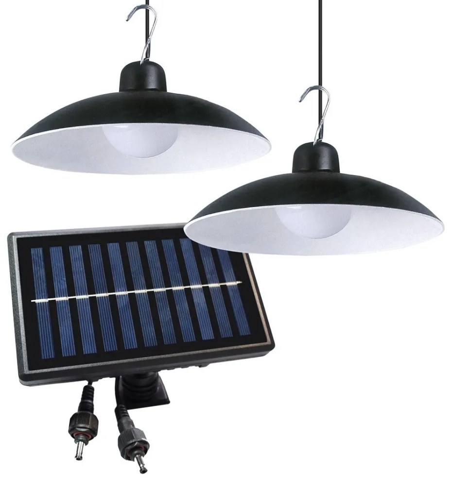 ZESTAW 2x LED lampy solarne wiszące LED/6W/3,7V 2000 mAh IP44 + DO