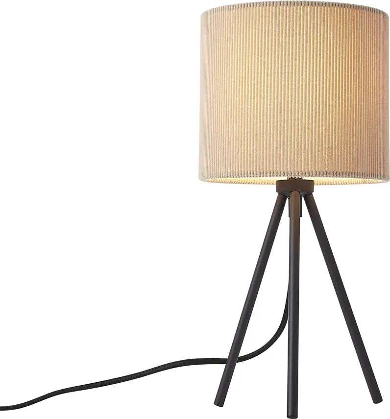 Nowoczesna lampa stołowa na trójnogu taupe z aksamitnym abażurem - Luz