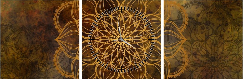Obraz - Mandala radości (z zegarem) (90x30 cm)