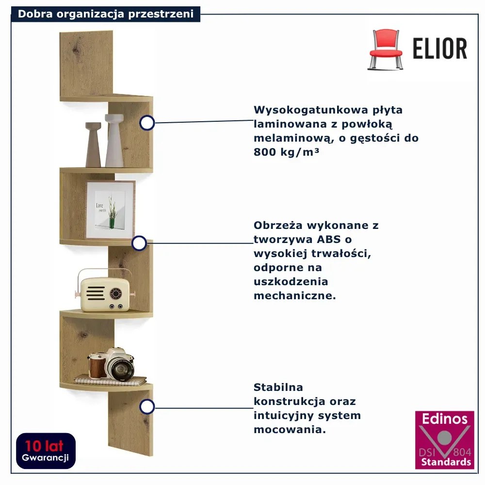 Półka wisząca narożna dąb artisan C7-N09