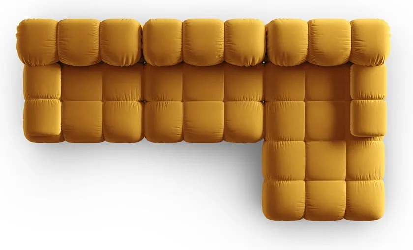 Żółta aksamitna sofa 285 cm Bellis – Micadoni Home