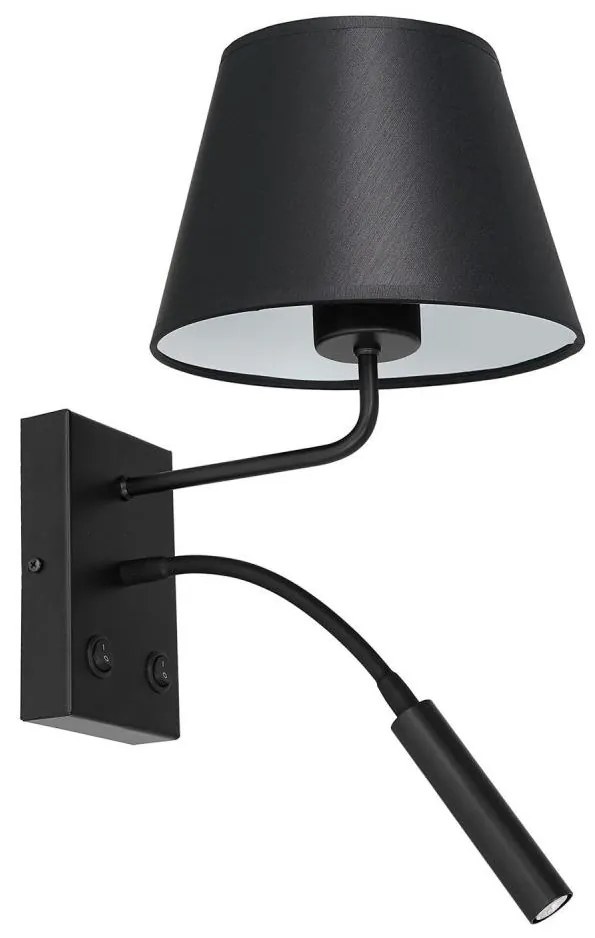 Lampa ścienna ARDEN 1xE27/60W + 1xG9/8W/230V czarno-biała