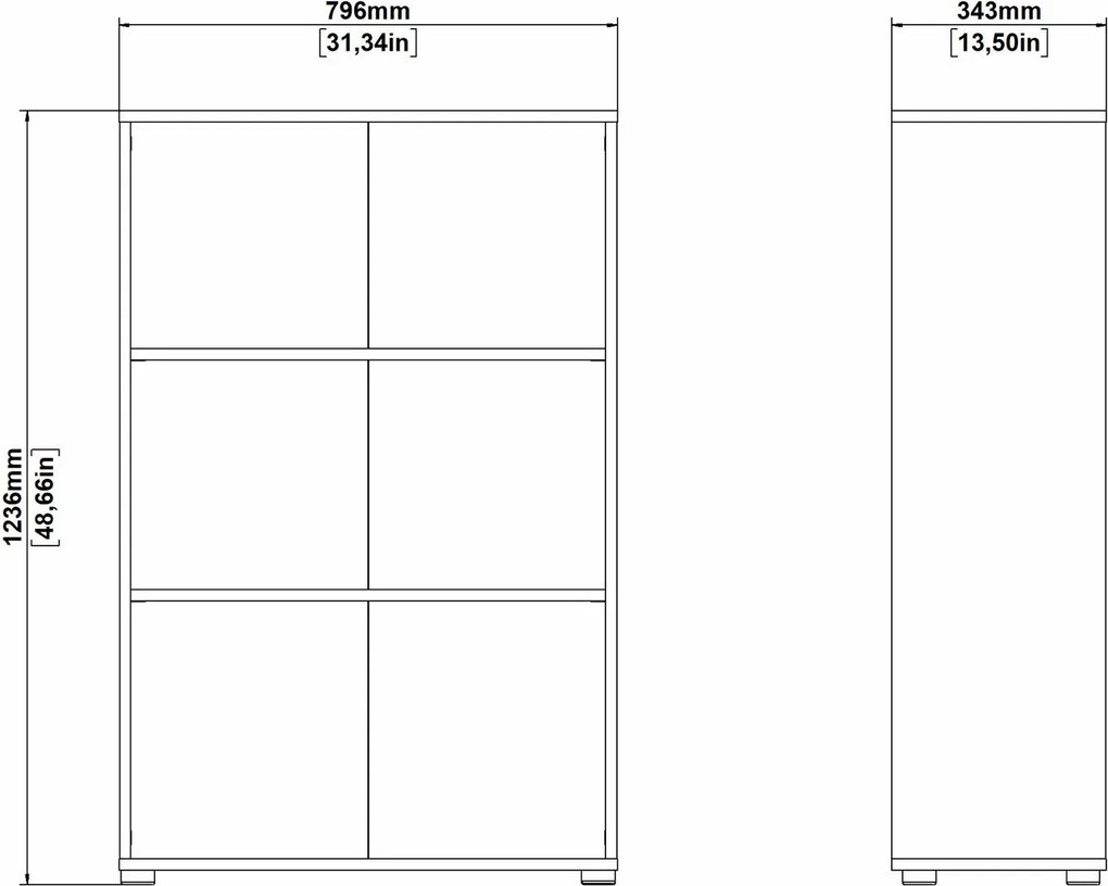 Niski regał biurowy otwarty Sign szary mat