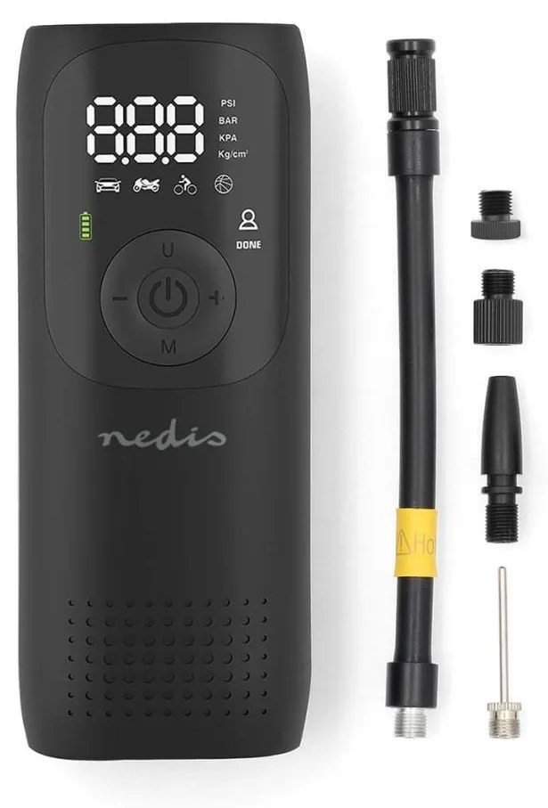 Nedis PAAC10BK - Cyfrowy kompresor kieszonkowy 4000 mAh 5V