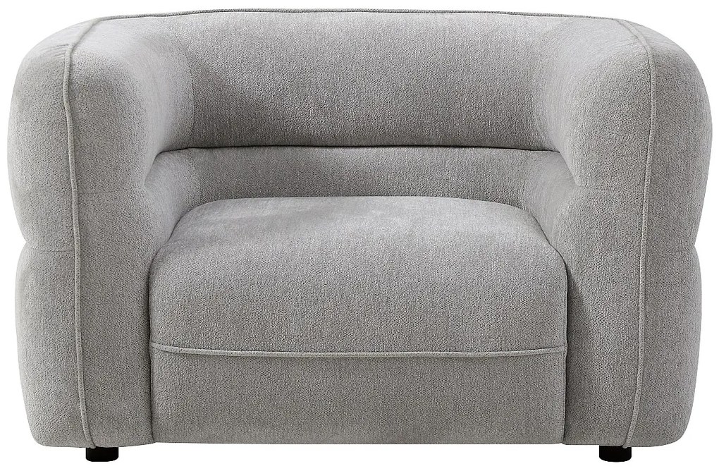 Fotel z szarej tkaniny szenilowej TALIENA