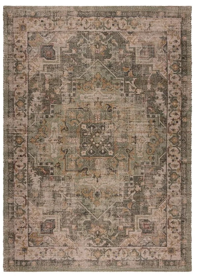 Dywan z mieszanki juty tkany ręcznie w kolorze khaki 120x170 cm Selena Jute Traditional – Flair Rugs